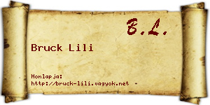 Bruck Lili névjegykártya